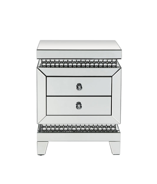 Lotus - Accent Table - Mirrored & Faux Ice Cube Crystals