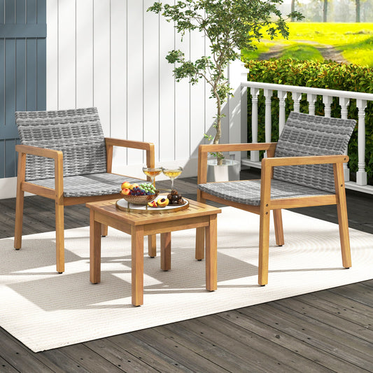 3 Pieces Patio Furniture Set with Chair