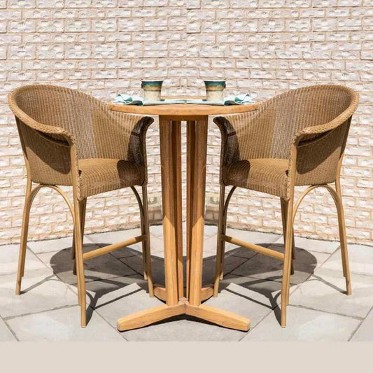 All Seasons Balcony Stool Padded Seat Wicker Outdoor