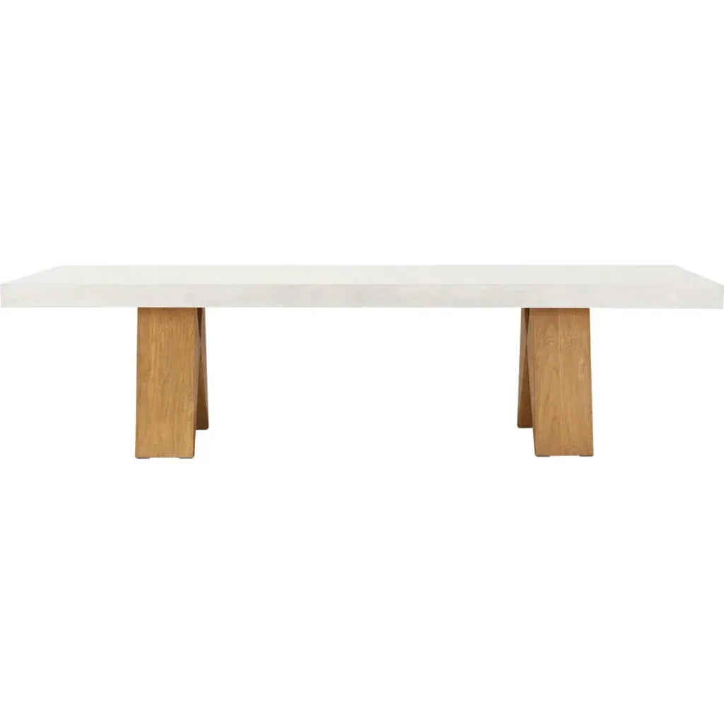 Clip Large Concrete White Outdoor Dining Table