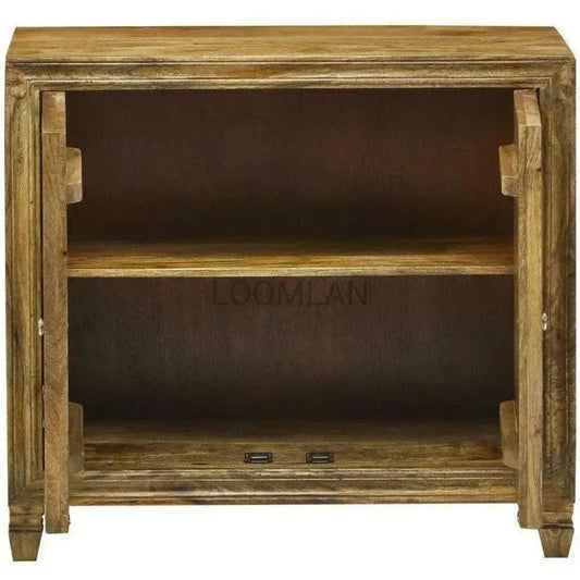 Juvira Reclaimed Wood Silver Doors Accent Cabinet