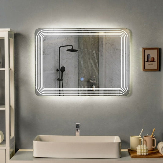 3 Tone LED Touch Sensor Wall Mounted Bathroom Mirror