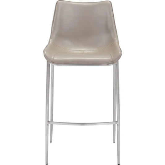 Magnus Bar Chair (Set of 2) Gray & Silver