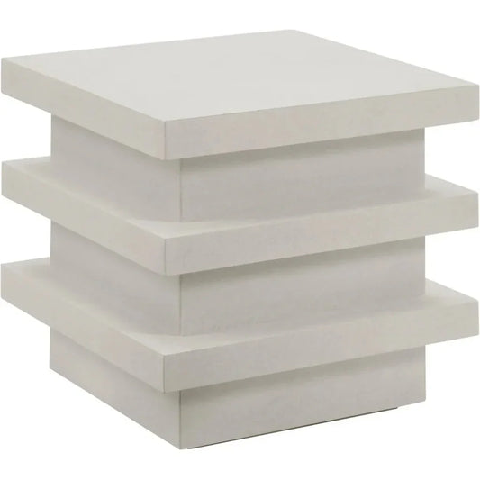 Meditation Block Tall - White Outdoor Accent Table