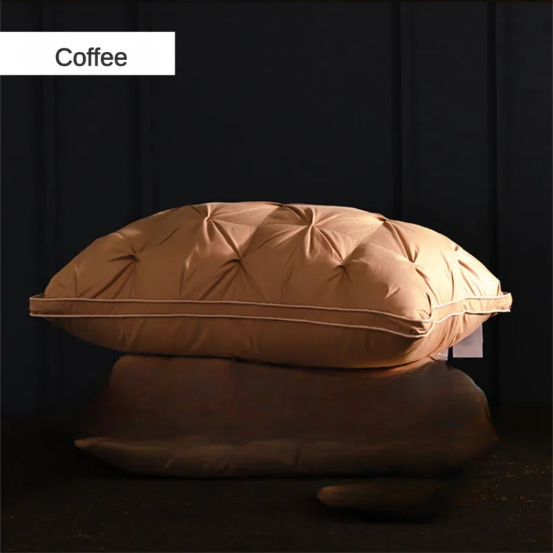 95% Goose Down Pillow White Cotton PillowCover Rectangle Bedroom Sleep 5-Star Hotel Pillow Low-Mid-high Pillows for Sleeping