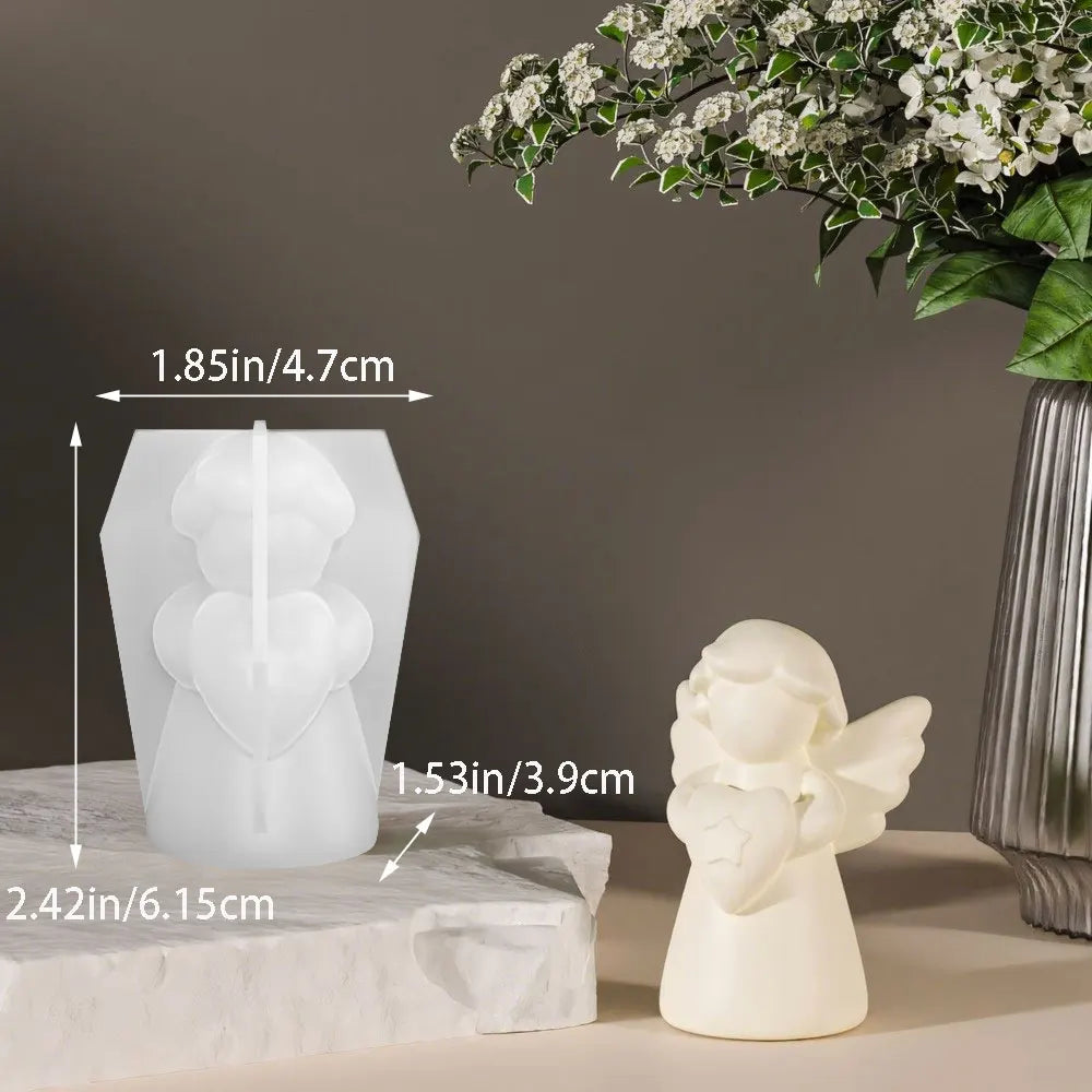 1pcs Heart Wings Angel Silicone Mold DIY Human Sculpture Candle Gypsum Resin Mould Home Decor Birthday Gift