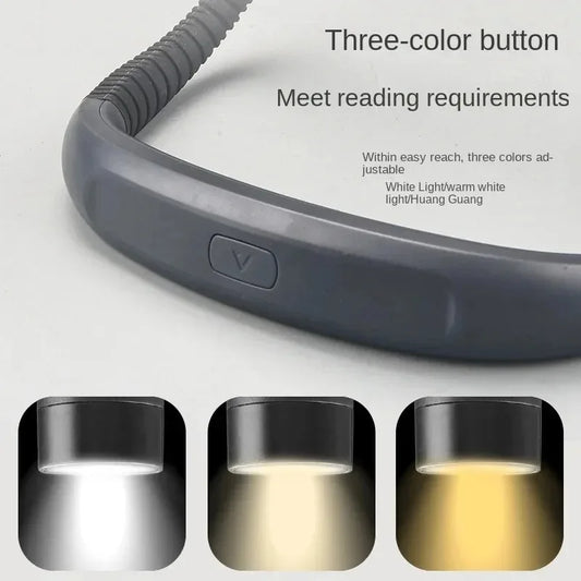 LED Neck Light Eye Protection New Durable Outdoor Energy-saving USB Charging Protection Three Color Adjustable Charging Type