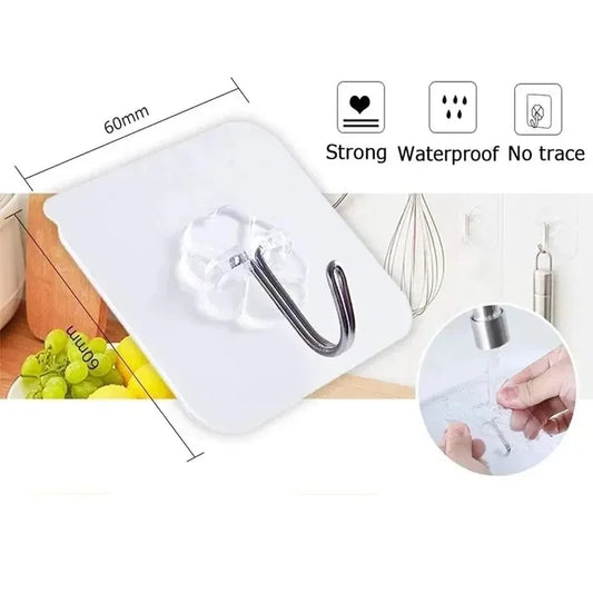 30 Pcs Hooks Transparent Strong Self Adhesive Door Wall Hangers Hooks Suction Heavy Load Rack Cup Sucker For Kitchen Bathroom