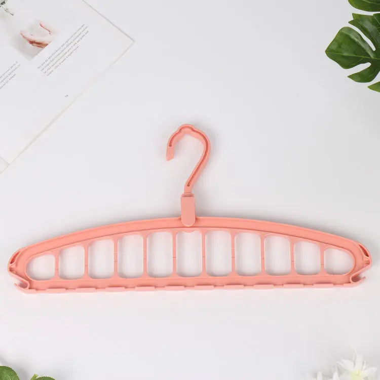 Multi functional clothes hanger, dormitory, household clothes hanging, folding clothes hanger, 11 hole clothes rack storage tool