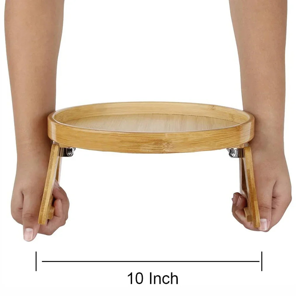 Sofa Tray Table Sofa Armrest Clip-On Tray Natural wooden Sofa Tray Practical TV Snack Tray for Remote Control Coffee Snacks