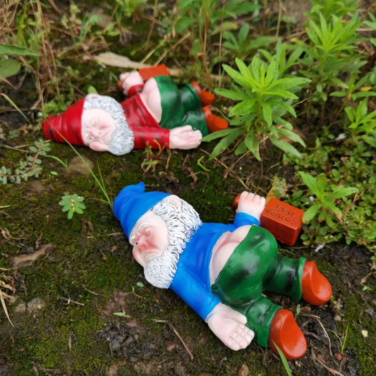 15cmDrunken Garden Gnomes Funny Resin Statues for Home Decor Whimsical Indoor Outdoor Ornaments EcoResin Weatherproof
