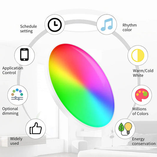 24W Tuya Ceiling Light Wifi Bluetooth AC85-265V RGB WW CW Living room Decoration LED Lamp Smart life APP with Alexa Google Home