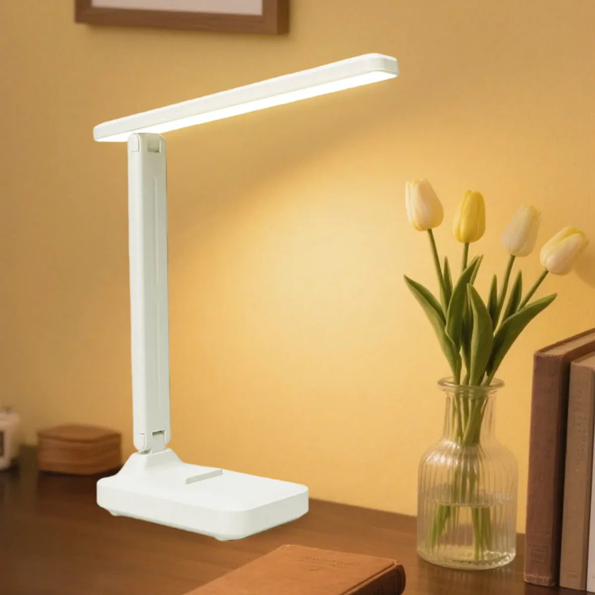 Single-Head LED Folding Desk Lamp,Eye Protection Reading Night Light,Touch Dimmable,800mAh Chargeable battery