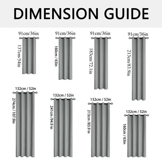 2pcs Modern 100% Blackout Curtain with Coated Lining, Curains for Bedroom, Living Room, Dining Room, Bathroom, Home Decor