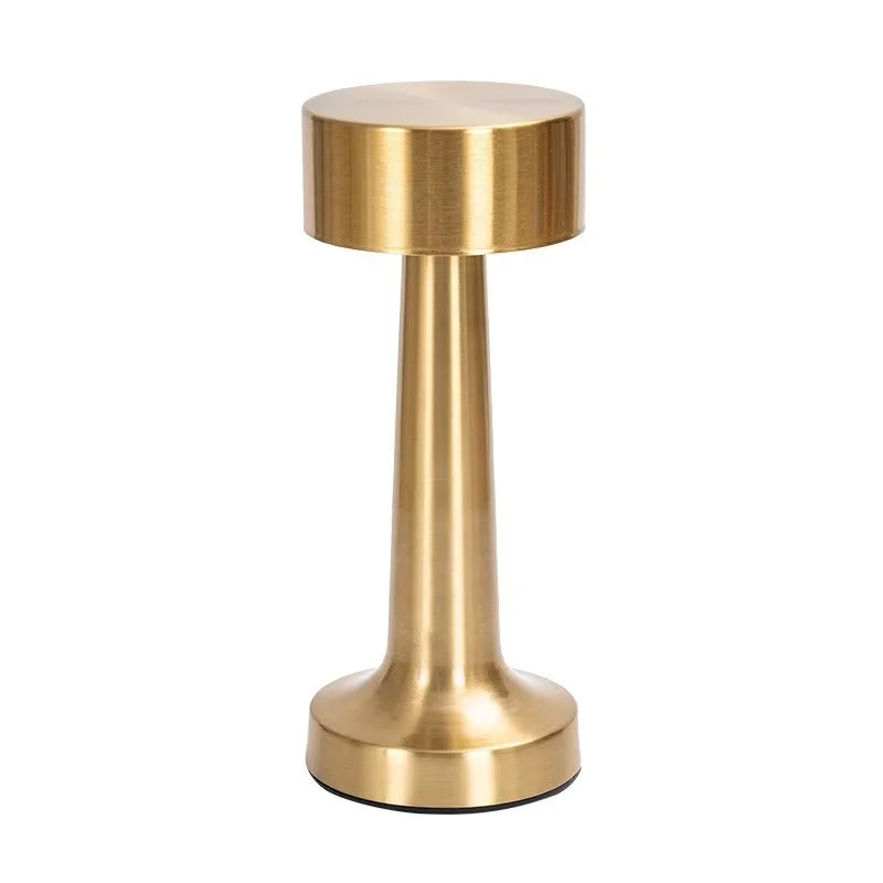 Gold Retro LED Table Lamp Touch Dimmable Rechargeable Desk Light for Restaurant Coffee Bar Atmosphere Backlight Home Bedroom Dec