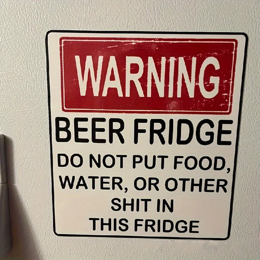 1pc, Funny Warning Sign Beer Stickers,Kitchen Accessaries, Kitchen Decor, Home Decor, Dorm Essential, Valentine's Day Gifts