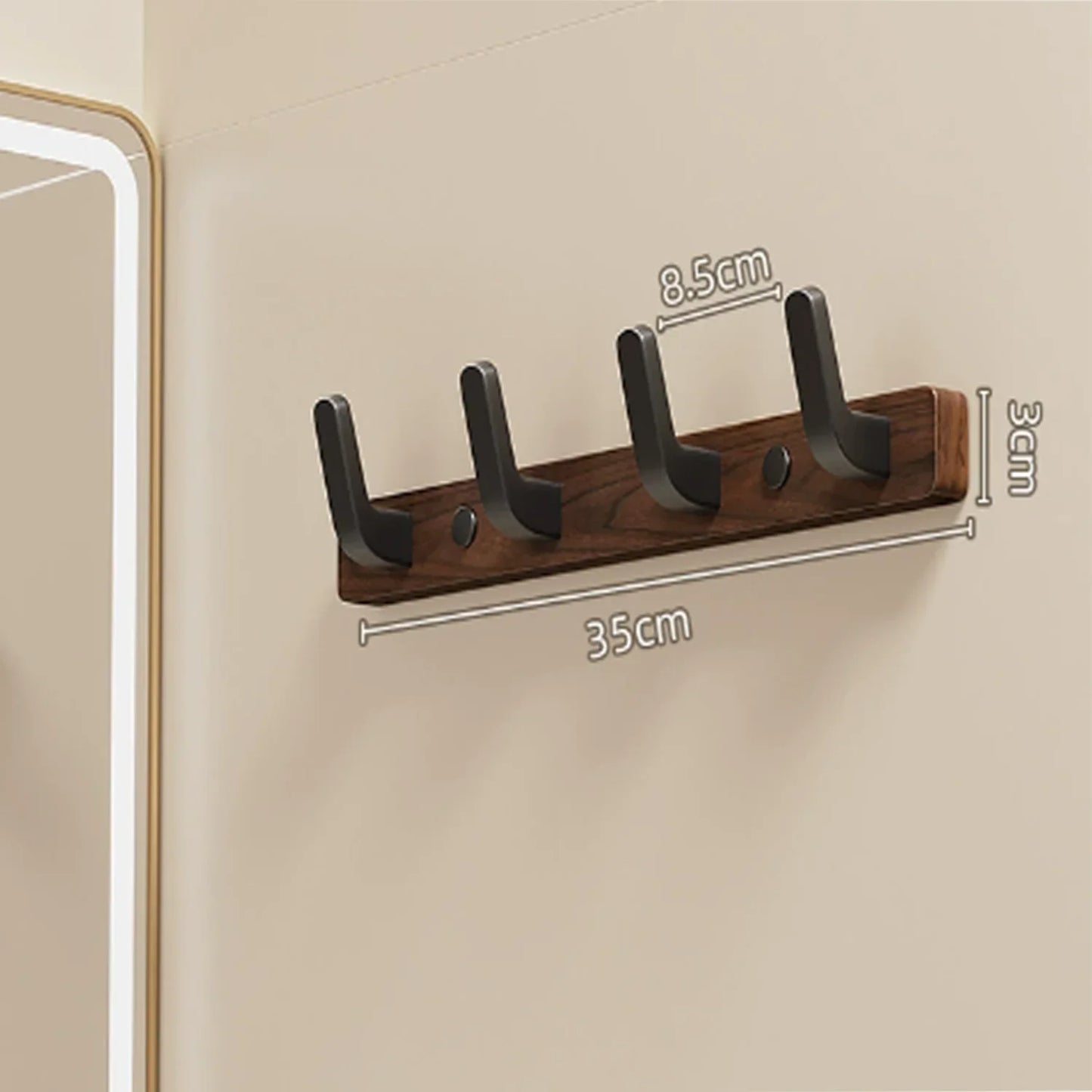 Coat Rack Wall Mount shelf Entryway Wall Hanger for Towels Wooden Coat Hooks Hook Storage Rack for Bedroom Bathroom Kitchen