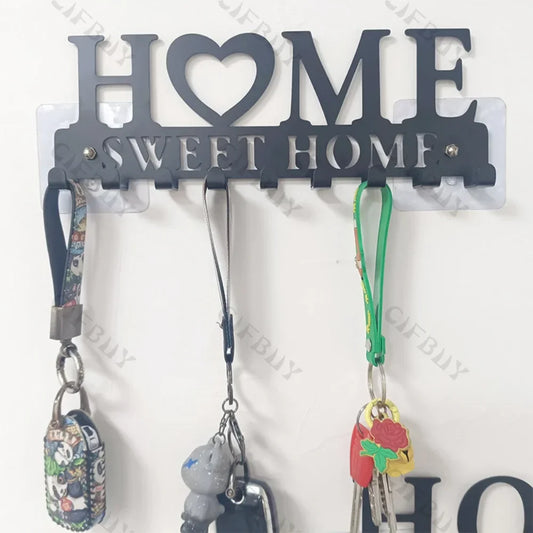 1pc Metal Wall Hooks Key Holder, Wall Mounted Coat Rack, Iron Art Decor For Home Kitchen Door
