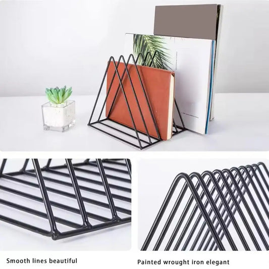 9-grid CD Rack Vinyl Record Storage Rack Triangular Magazine Stand, Bedroom Desktop Storage,5-grid CD/movie Rack 