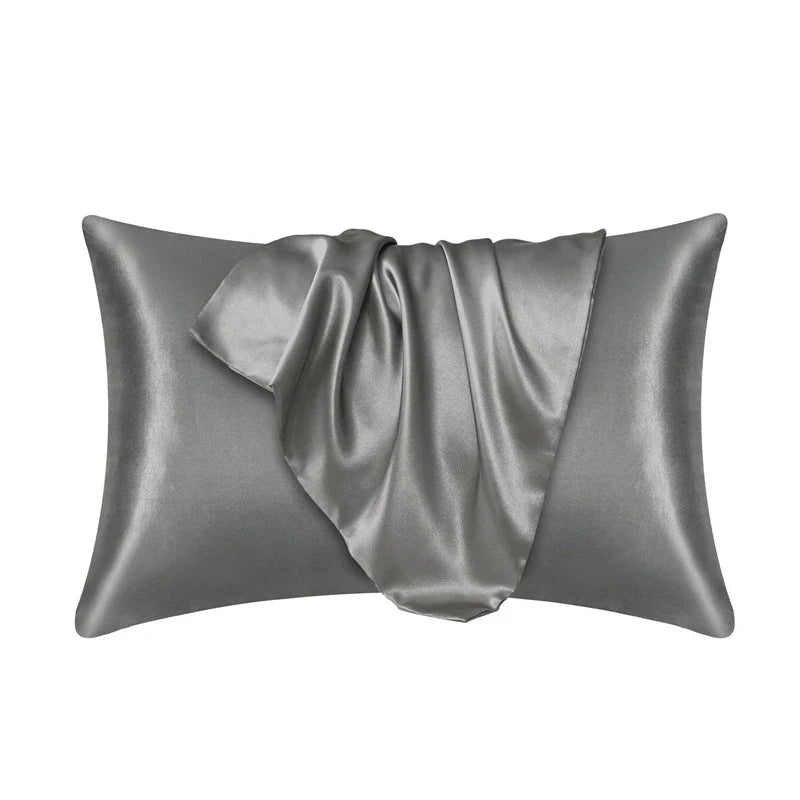 Pillowcase Silk Pillow Cover Silky Satin Hair Beauty Pillow case Comfortable Pillow Case Home Decor wholeStandard/Queen 1PC
