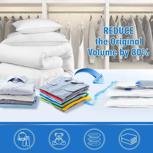 3-5PCS Vacuum Storage Bags, Space Saver Bags Compression for Comforters and Blankets Clothes Travel Packing Organizer