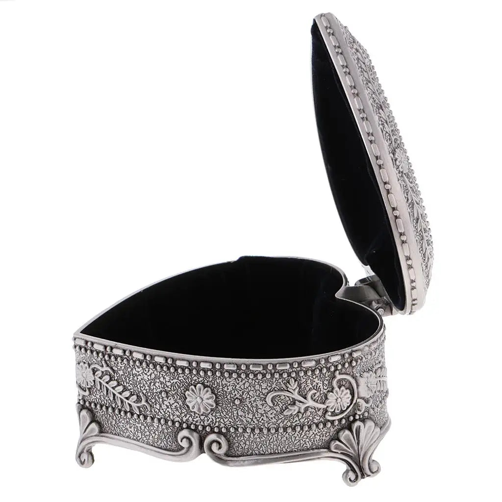 Heart Jewelry Box Container Retro Jewelry Container Trinket Case Holder Organizer Storage European Style for Home Decor