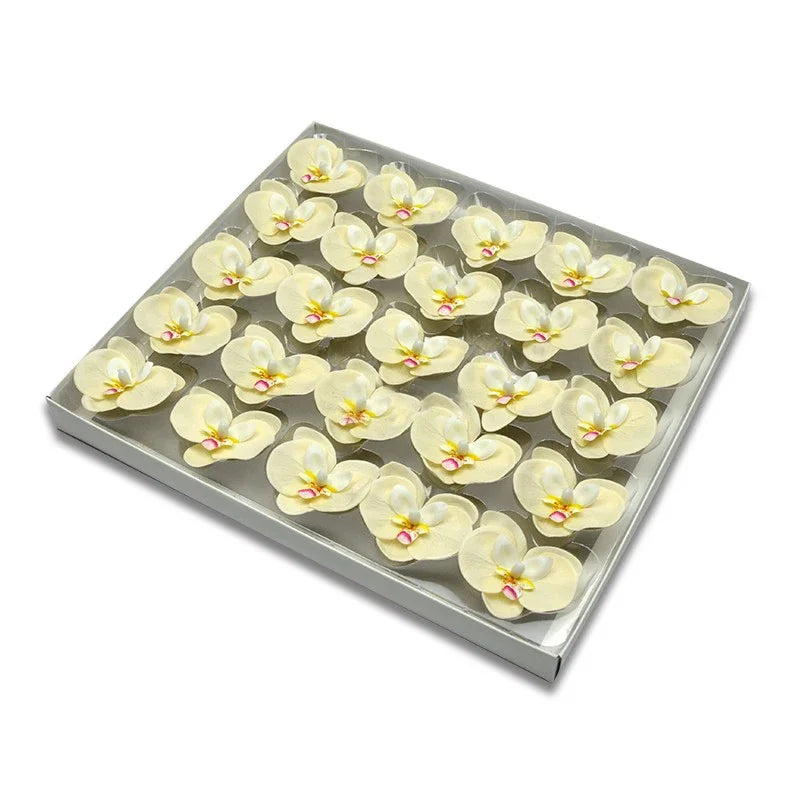 High QualityButterfly Orchid Head Phalaenopsis Artificial Flower Wedding Bouquet DIY Gift Box Party Home Decor Fragrant Flower