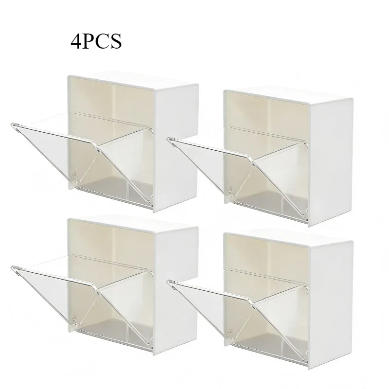 Household Supplies Plastic Wall Shelf Bathroom Organizer Makeup Cotton Swabs Makeup Case for Small Things Storage Jewelry Boxes