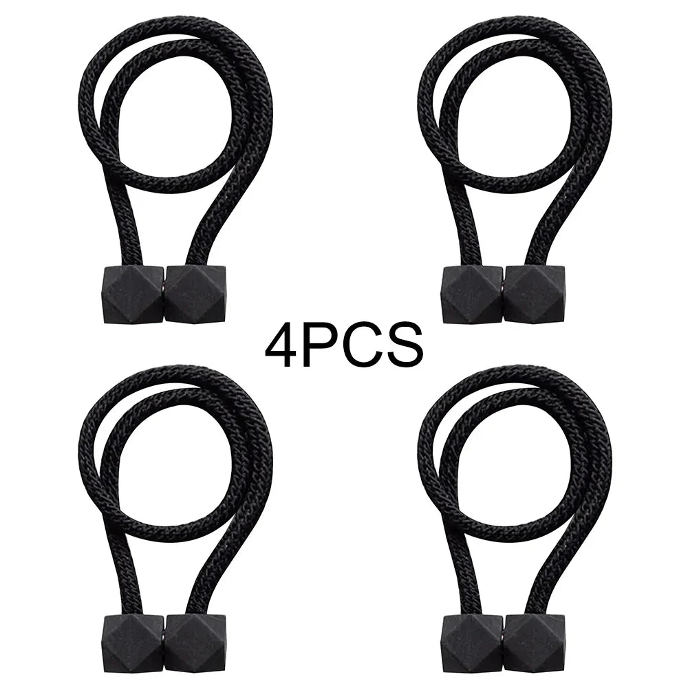4pcs Curtain Tiebacks with Strong Magnet Thick Rope Design for Bedroom Living Room Kitchen Durable Plastic Home Decor Accessory