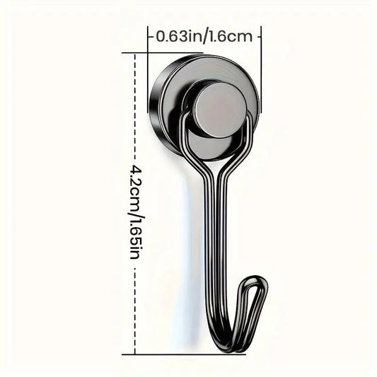 3/6/12/20Pcs Black Magnetic Hooks Cruis Heavy Duty Magnetic Hangers, Extra Strong Magnets with Hook for Hanging, Resistant Base