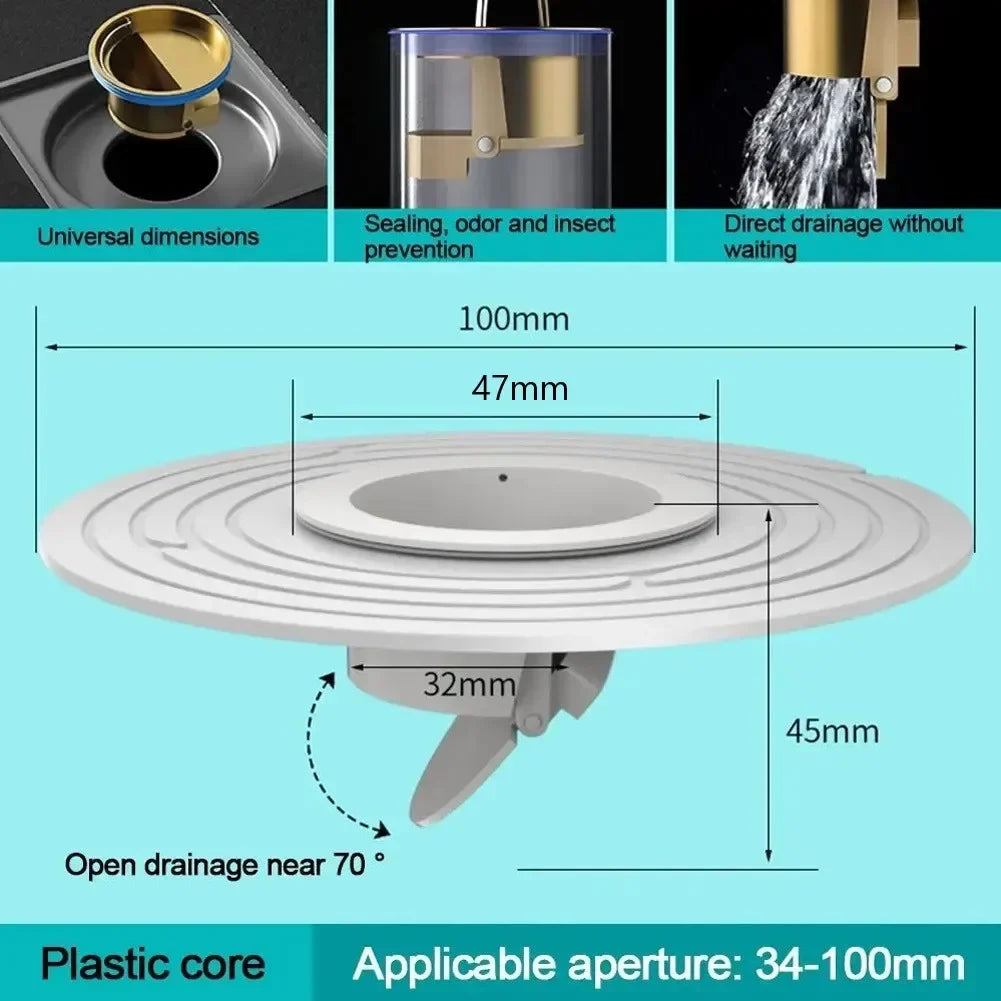 Brass Floor Drain Core Fast Drainage Insect Proof Drain Sink Shower Plug Backflow Preventer Valve Bathroom Accessories