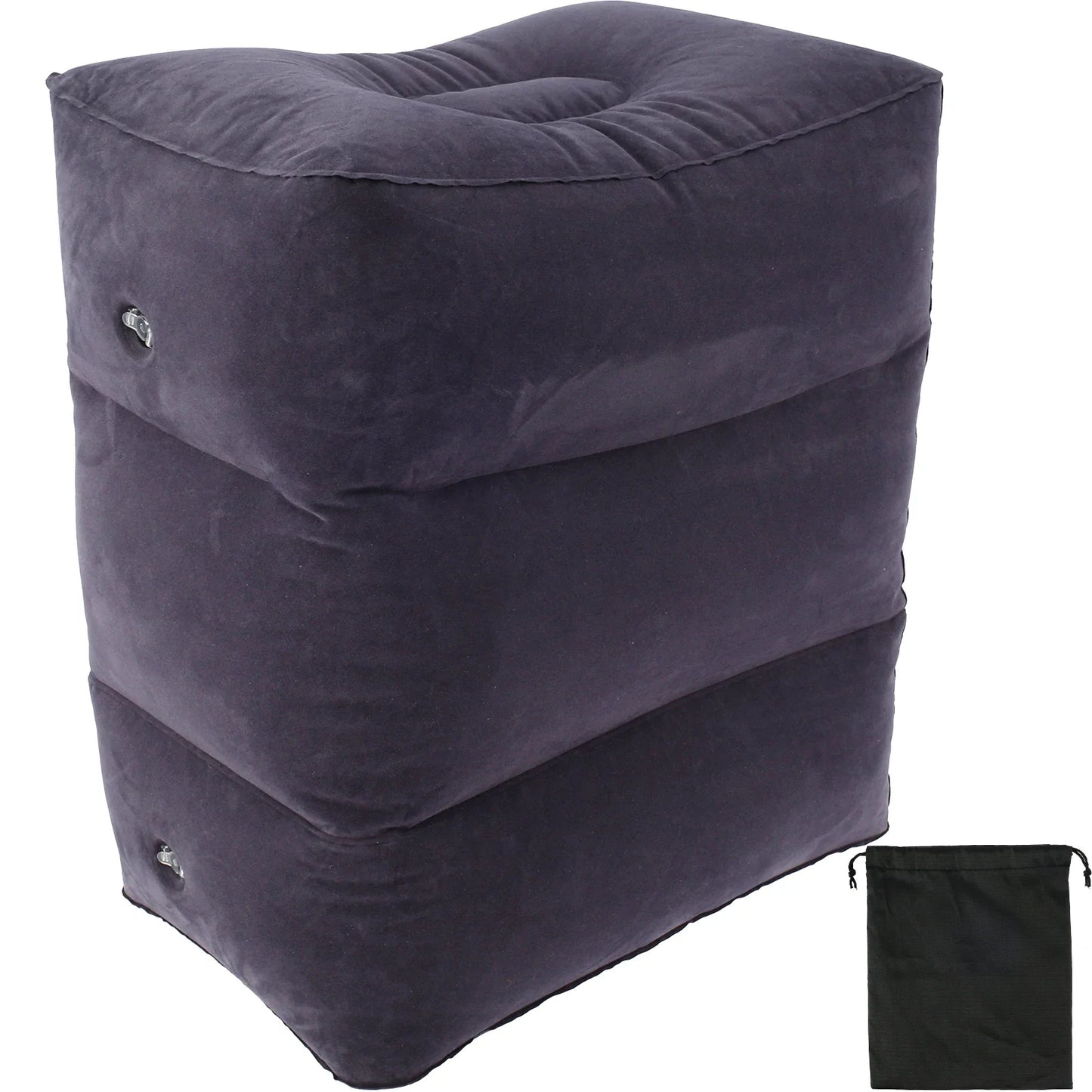 Inflatable Footrest Pillow PVC Flight Sleeping Footrest Rest Pillow 3 Layer Height Adjustable Car Bus Travel Foot Rest Pillow