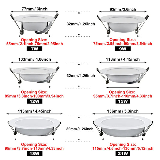 10Pack LED Downlight 220V Recessed Round Ceiling Dowm Light Bedroom Indoor Living Room For Home Decor Lighting LED Spot Lamp