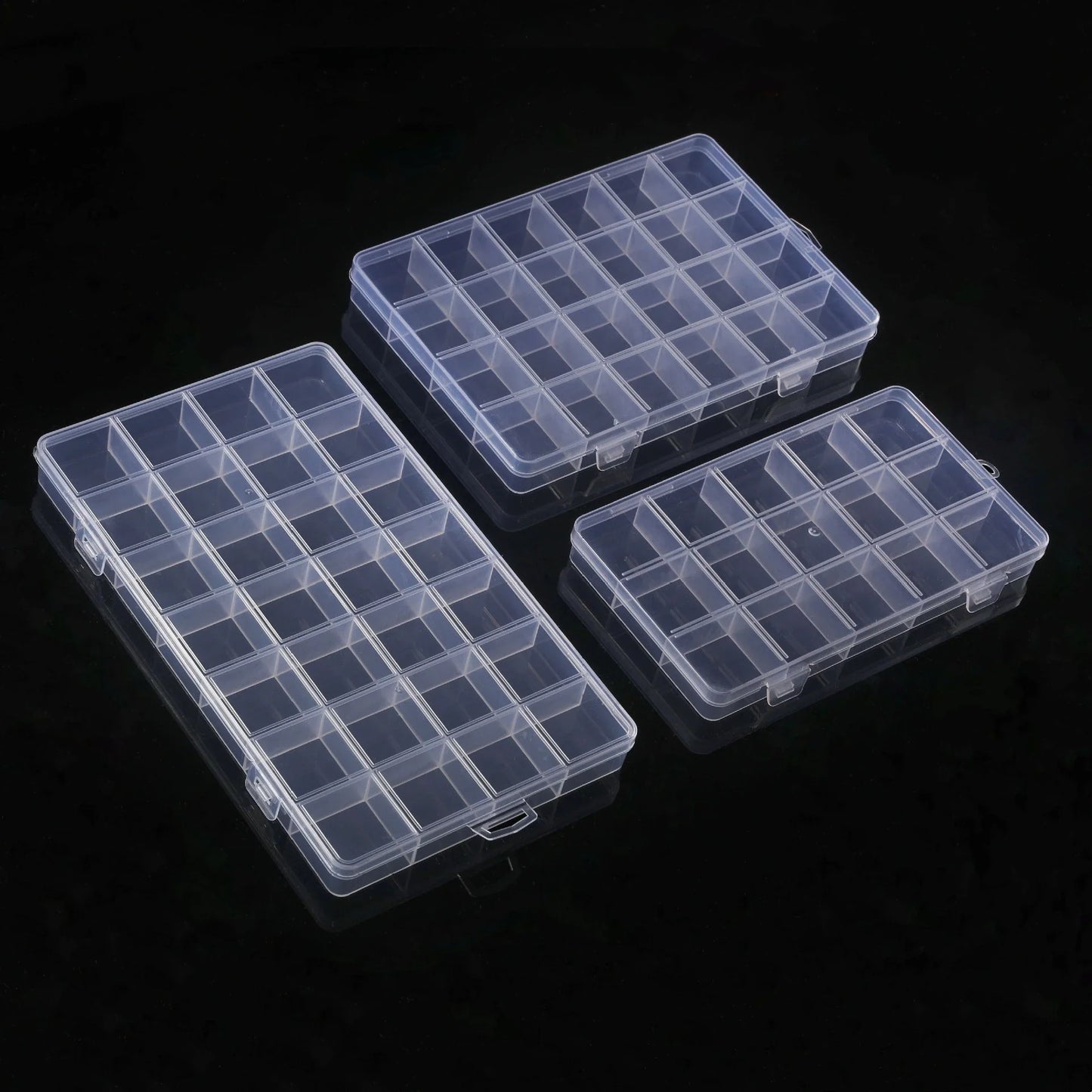 Clear 24-Compartment Plastic Storage Box – Organizer for Crafts, Beads, Jewelry & Small Items (1 Pack)