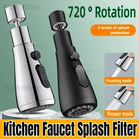 1pc Faucet Extender Metal Alloy,Three Modes,Head Water Saver Home Extended Shower Spray Filter Faucet Extender Kitchen