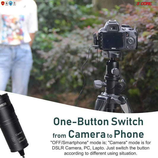 5Core Lavalier Microphone Clip On Professional Grade 3.5mm Lapel Mic Omnidirectional Lav Mic