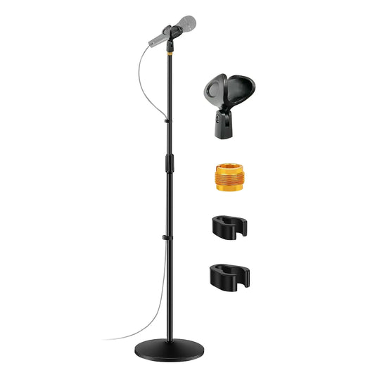 5 Core Mic Stand Round Base Height Adjustable Universal Microphone Mount Stands