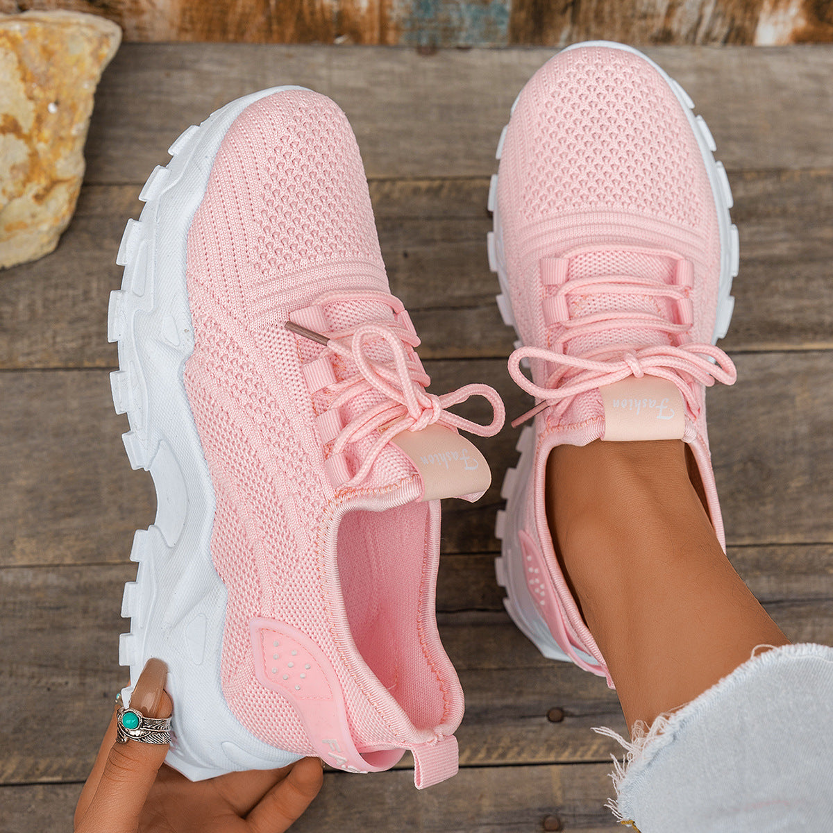 Flyknit Mesh Women's Thin Breathable Sports Casual Shoes
