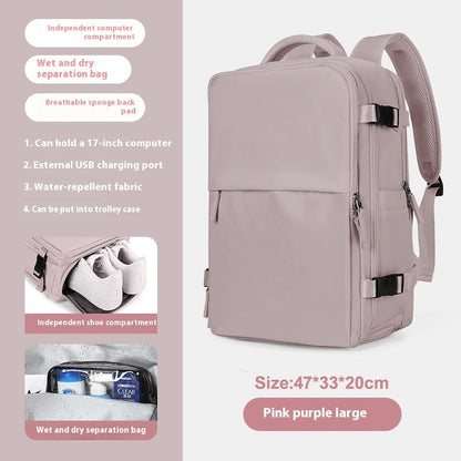 Backpack Women's Large Capacity Travel Men's Business Trip Can Be Expanded