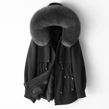 New Thickened Fur-and-Liner Detachable Coat