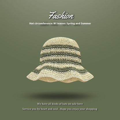 Beach Green Sun Hat Female Summer Foldable