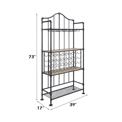 Edina - Wine Rack - Oak & Sandy Black