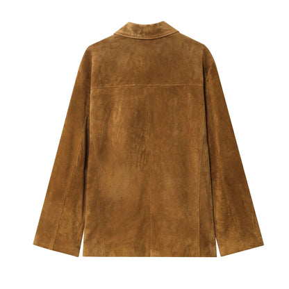 Retro British-style Womens Clothing Suede Jacket