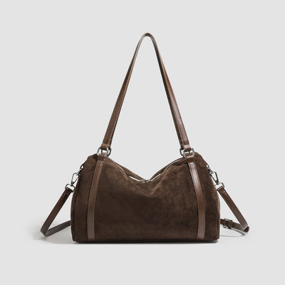 Retro Suede Tote Bag Womens Large-Capacity Crossbody Bag