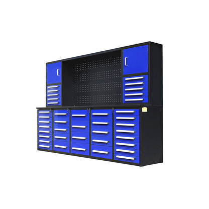 10ft Workbench Cabinet(40 Drawers, 2 Cabinets & 1 Pegboard)