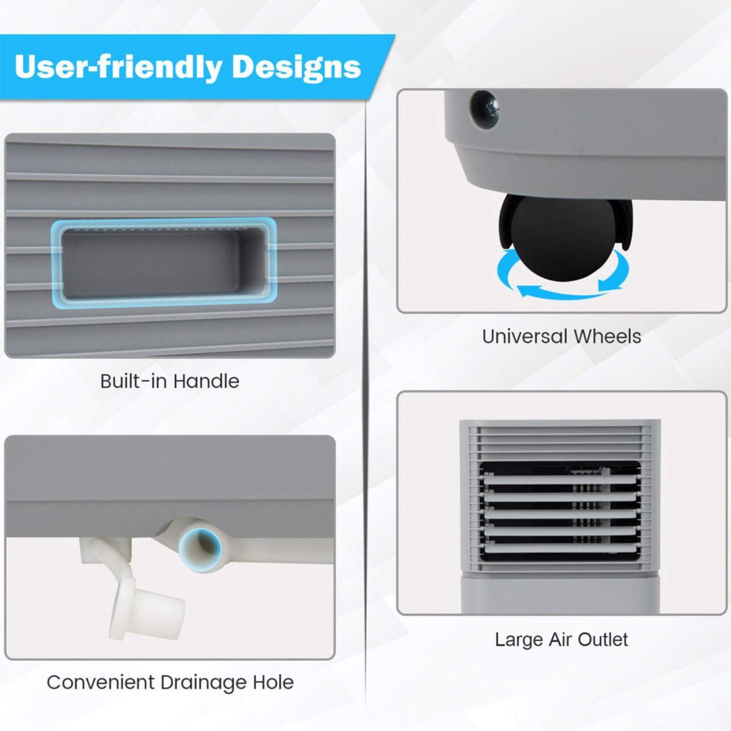 10K BTU Portable Room Air Conditioner Unit With Dehumidifier And Fan Mode (SAK30782)