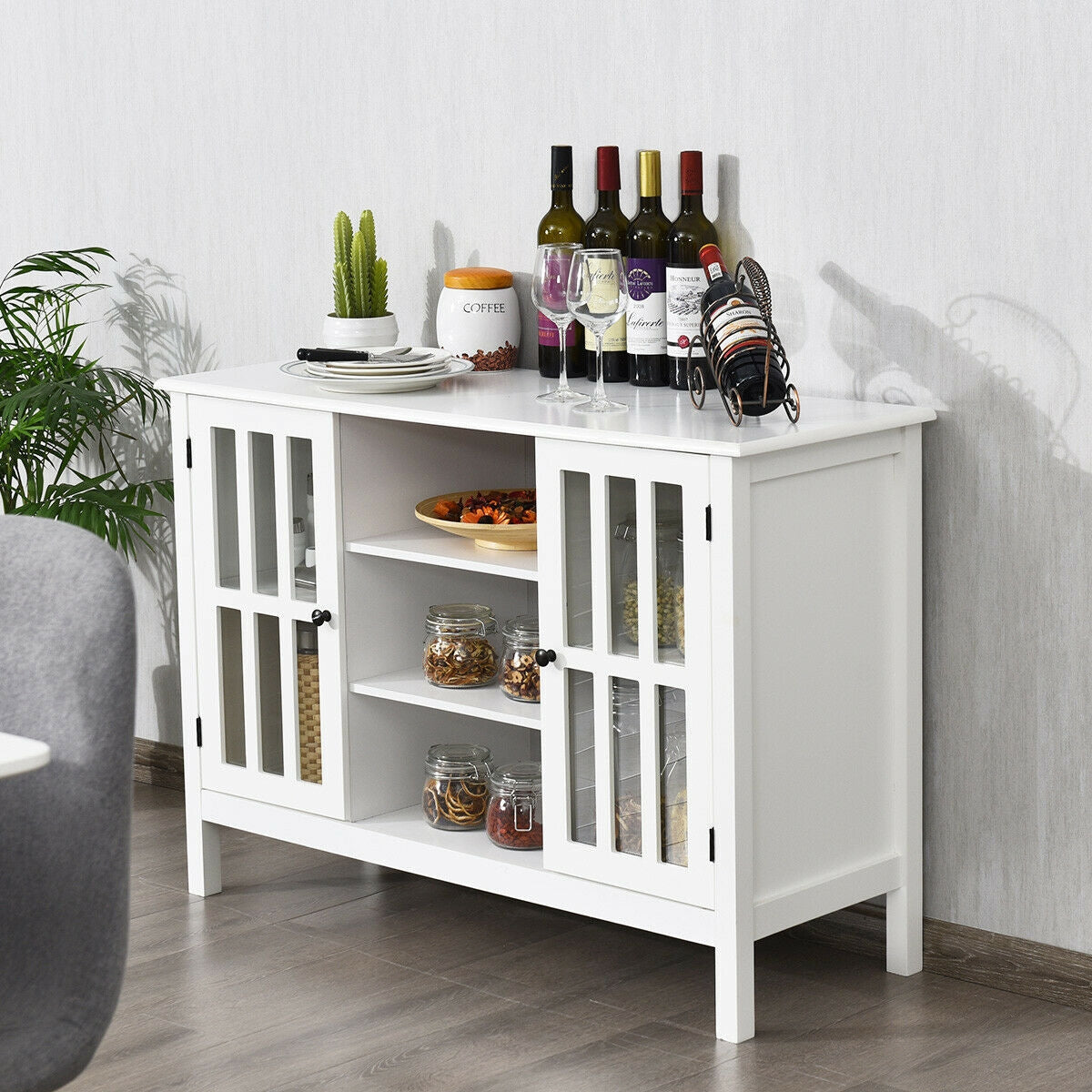 Wooden TV Stand Console Cabinet for 50 Inch TV