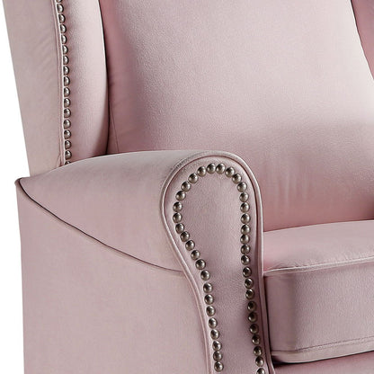 Tamaki - Swivel Chair With Glider - Pink Fabric