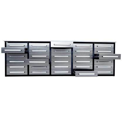 10ft Workbench Storage Cabinet with 30 Drawers