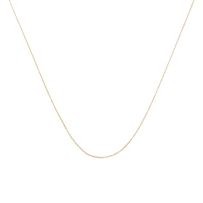 10K Gold 0.5 mm Slender & Dainty Fine Rope Chain Necklace